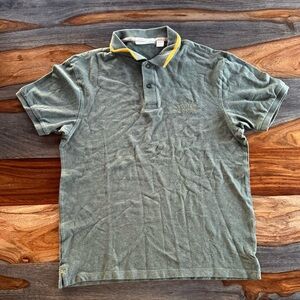 Scotch & Soda Olive Polo with Yellow Collar